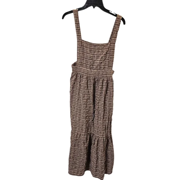 Brown Plaid Sleeveless Dress - Picture 2 of 10